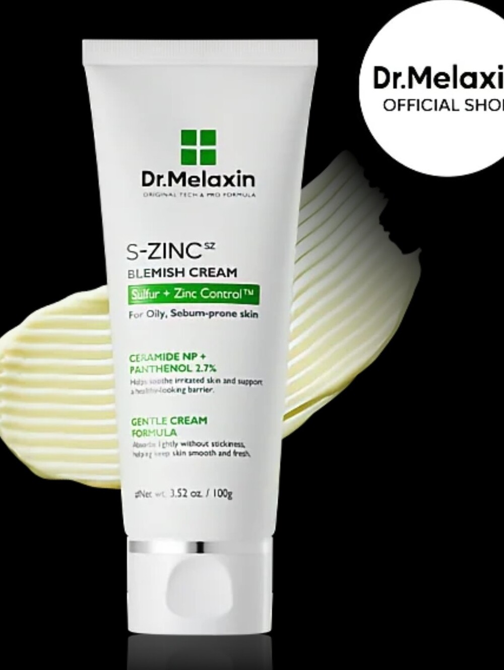 Dr.Melaxin S-ZINC Blemish Cream Sulfur + Zinc, Face, 3.52 oz/100g